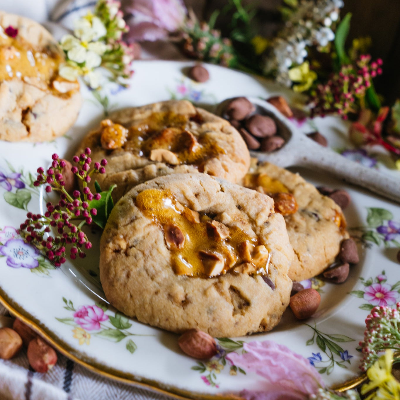 Choc-Chunk Peanut Brittle Volcanos